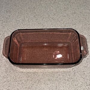 Vintage Pyrex Cranberry Pink Glass Baking Dish - Bread Loaf Pan